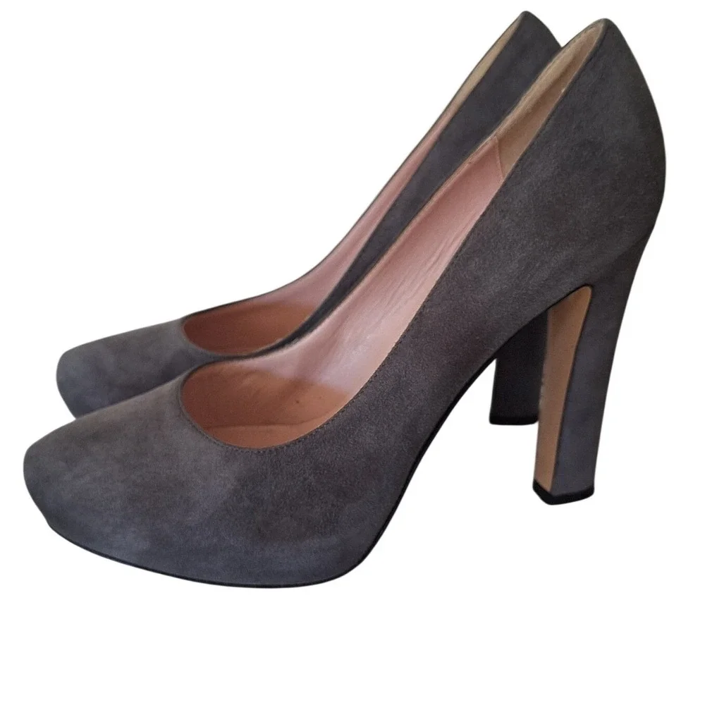 Kate Spade Pumps  Gray Suede‎ Heels Platform Stiletto 7.5